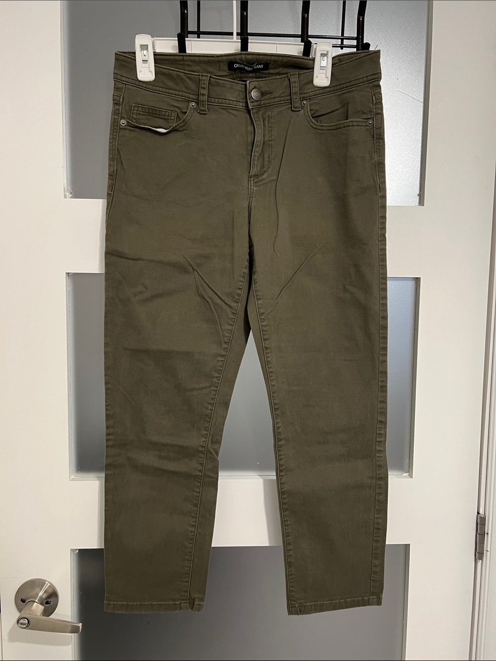 Calvin Klein Jeans Olive Slim Straight Women's Jeans
